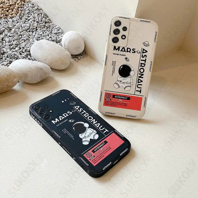 Cute Astronaut Space Case For Samsung Galaxy S26 S25 S23 S24 Ultra S25 FE A57 A37 A17 A16 A56 A36 A55 A54 A26 A15 5G Phone Cover