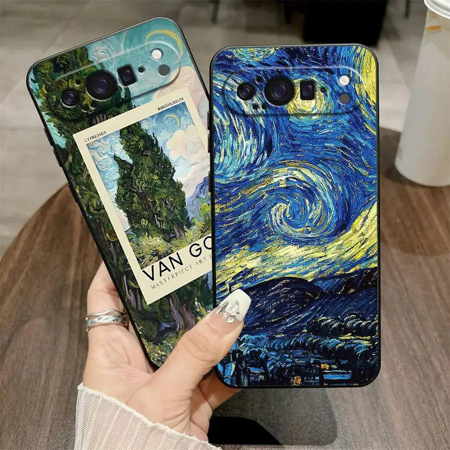 Phone Case for Google Pixel 10 9 Pro XL 6 7 8 Pro 9a 8a 6a 7a Soft Shell Van Gogh Art