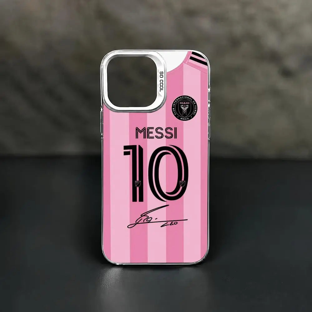 Football Star Messi #10 Logo Phone Case iPhone 11/12/13/14/15/16/17 Pro Max Aurora TPU Shockproof Slim Stylish Case