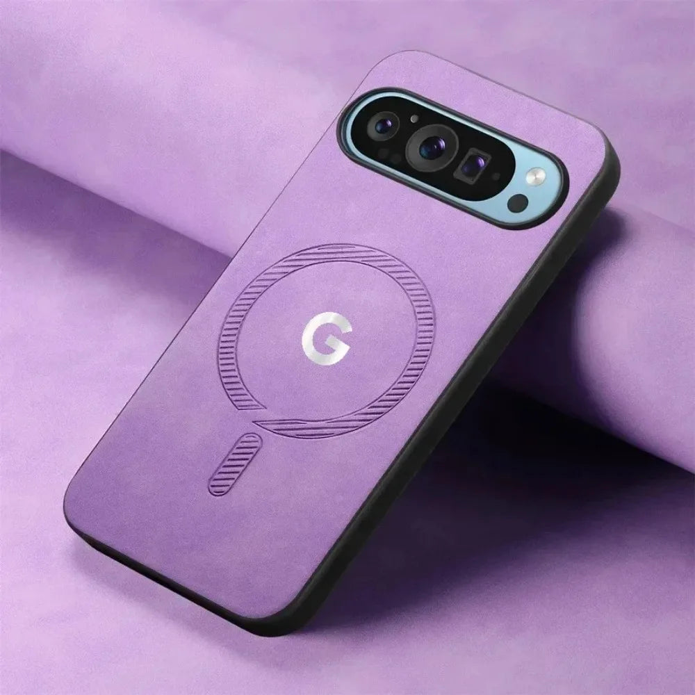 Fashion Skin-friendly Leather Slim Case For Google Pixel 10 9 Pro XL 8 7 9A 8A 7A Magnetic Charge Full-Pack Shockproof Cover