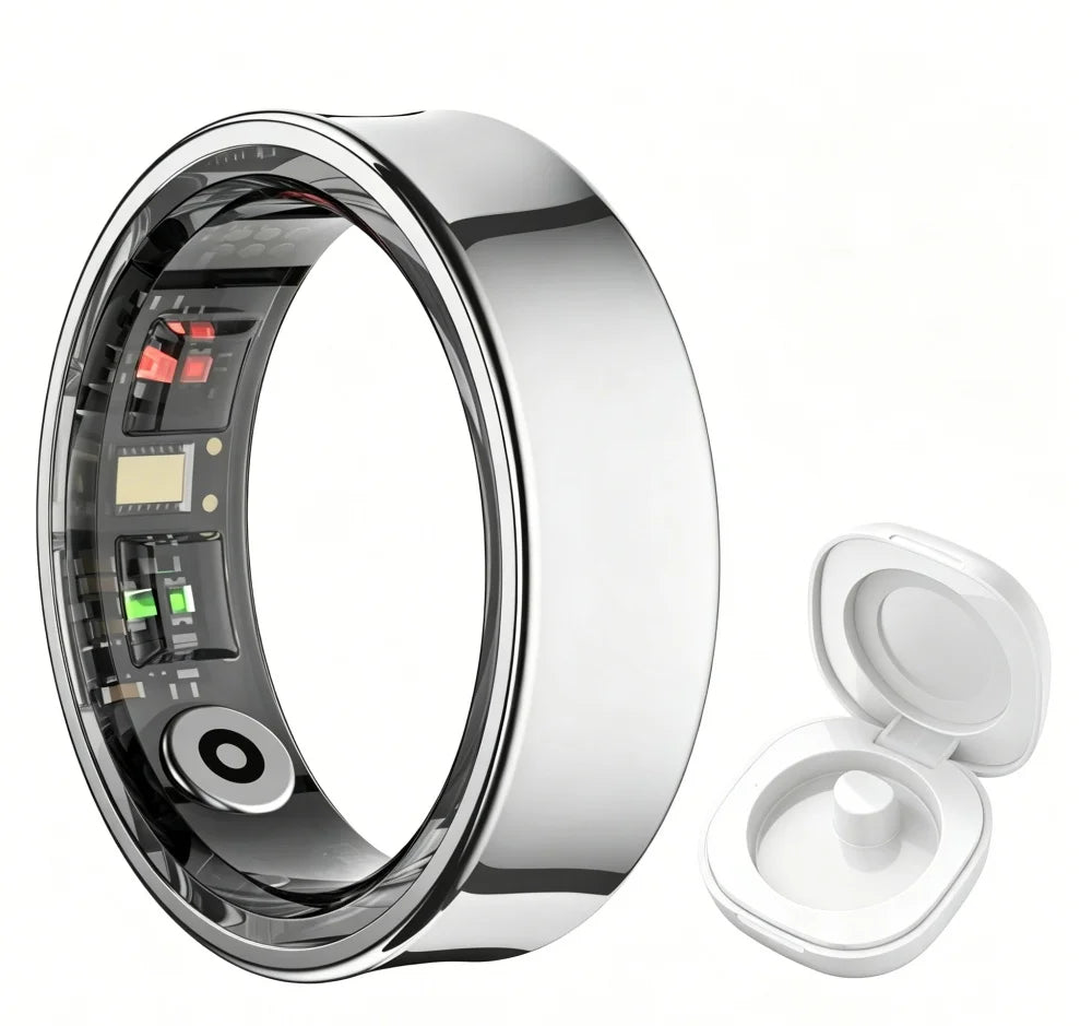 New Smart Ring R09 Health Monitor Multi Sport Mode Skin Temperature Measurement 5ATM Waterproof Smart Ring With Charging Case
