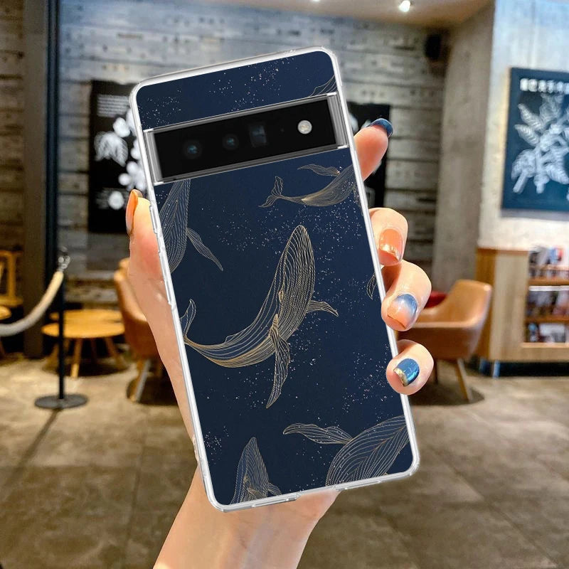 Killer Whale Orca Phone Case For Google Pixel 9 8 7 6 8A 7A 6A 5 4 5A 4A 3A Pro XL soft Clear Shell TPU Transparent Cover