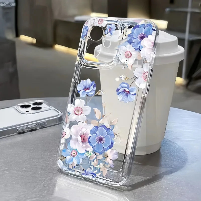 Cute Flower Clear Case For Samsung Galaxy S26 S25 Ultra A57 A56 5G S24 S23 Plus FE A36 A26 A16 A07 A55 A15 A54 Shockproof Cover
