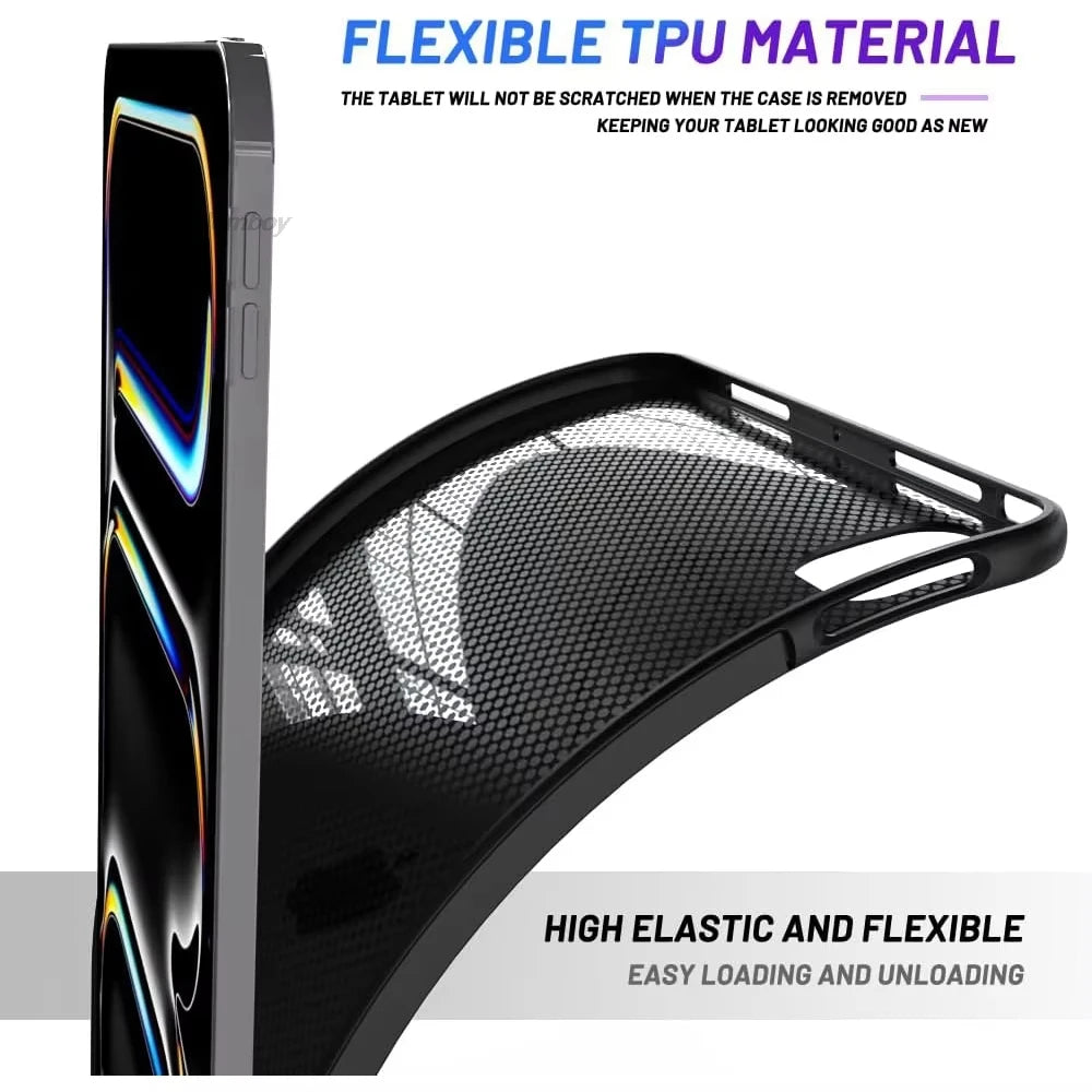 Tablet Case For Xiaomi Redmi Pad SE 2 Pro 12.1 8.7 10.61 Pad 5 6 7 8 Pro 2024 11.2" 11 7S 6S Soft Silicone Black Back Cover Case