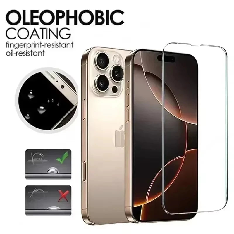6Pcs Tempered Glass For iPhone 17 Air 18 16 15 14 13 12 11 Pro Max Mini Screen Protectors For iPhone 16e 13 Mini XS XR 7 8 Plus