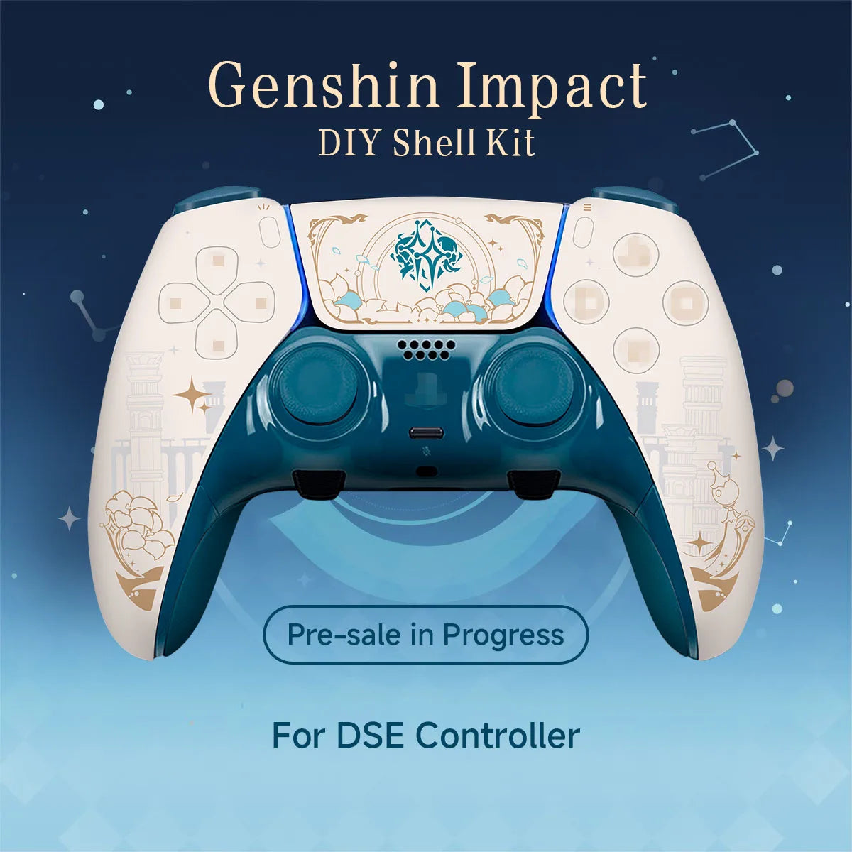 Suitable for PS5 Elite Controller New Design Pattern Modification Shell, Anti Slip Grip - Controller Not Included