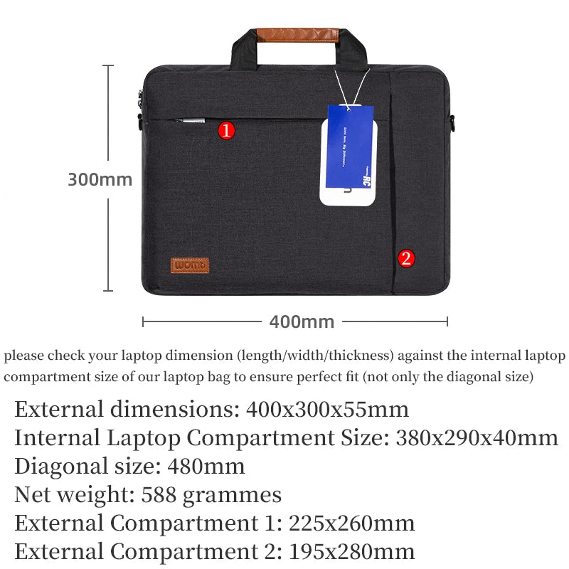 Laptop Bag 15.6 16 Inch Men Business Messenger Shoulder Handbag Briefcase for Macbook Huawei HP Lenovo Dell ASUS Xiaomi Surface