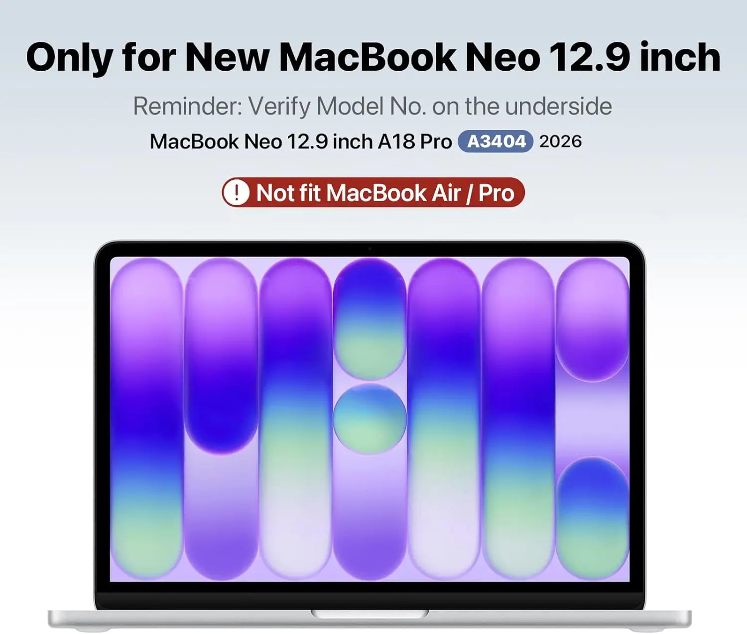 Compatible with MacBook Neo Case 13 inch 2026 Release Model A3404 with A18 Pro Chip, Ultra-Thin Protective Hard Shell Case