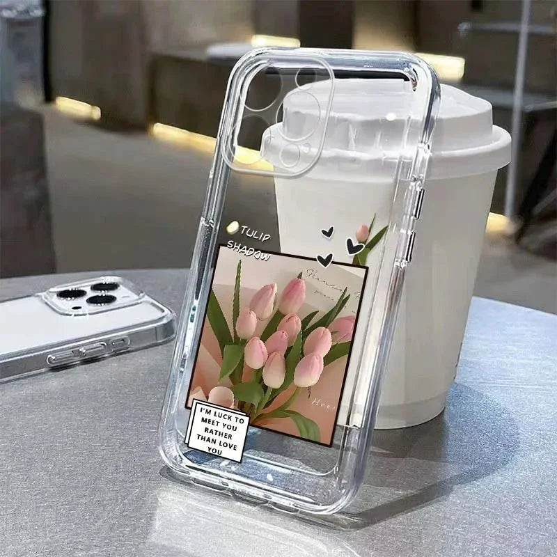 Cute Flower Clear Case For Samsung Galaxy S26 S25 Ultra A57 A56 5G S24 S23 Plus FE A36 A26 A16 A07 A55 A15 A54 Shockproof Cover