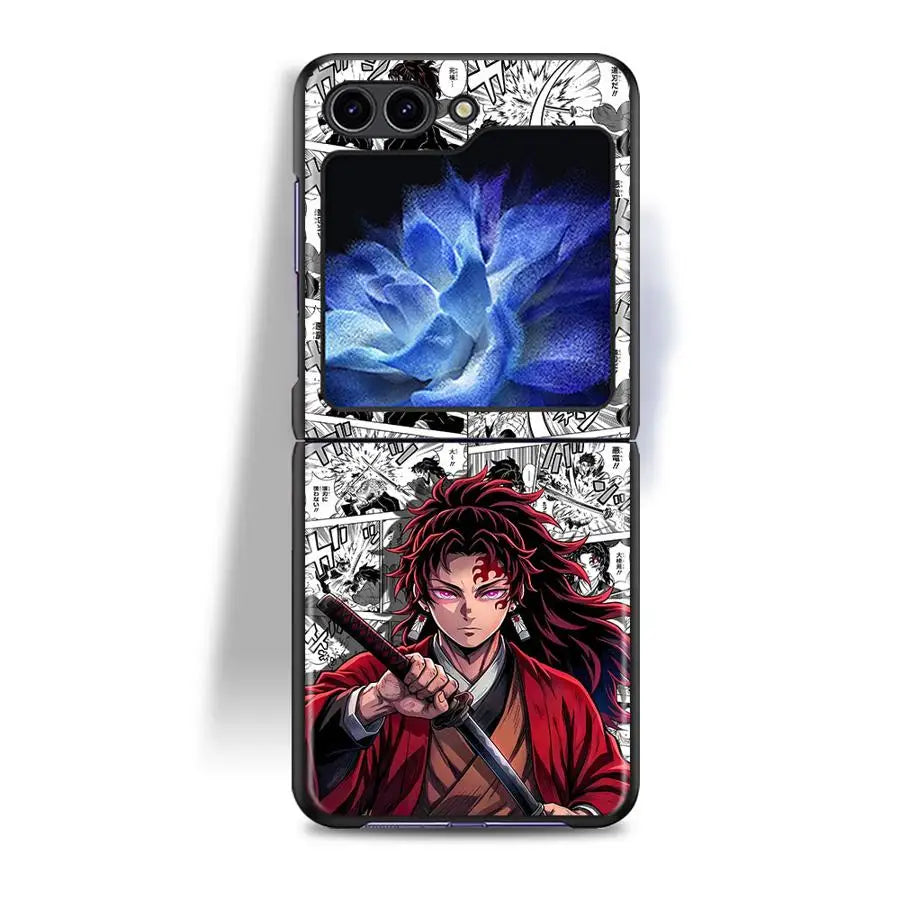 Case for Samsung Galaxy Z Flip8 ZFlip7 FE ZFlip4 ZFlip5 Z Flip 7 6 5 8 ZFlip3 ZFlip6 Phone Funda Anime D-Demons Slayers
