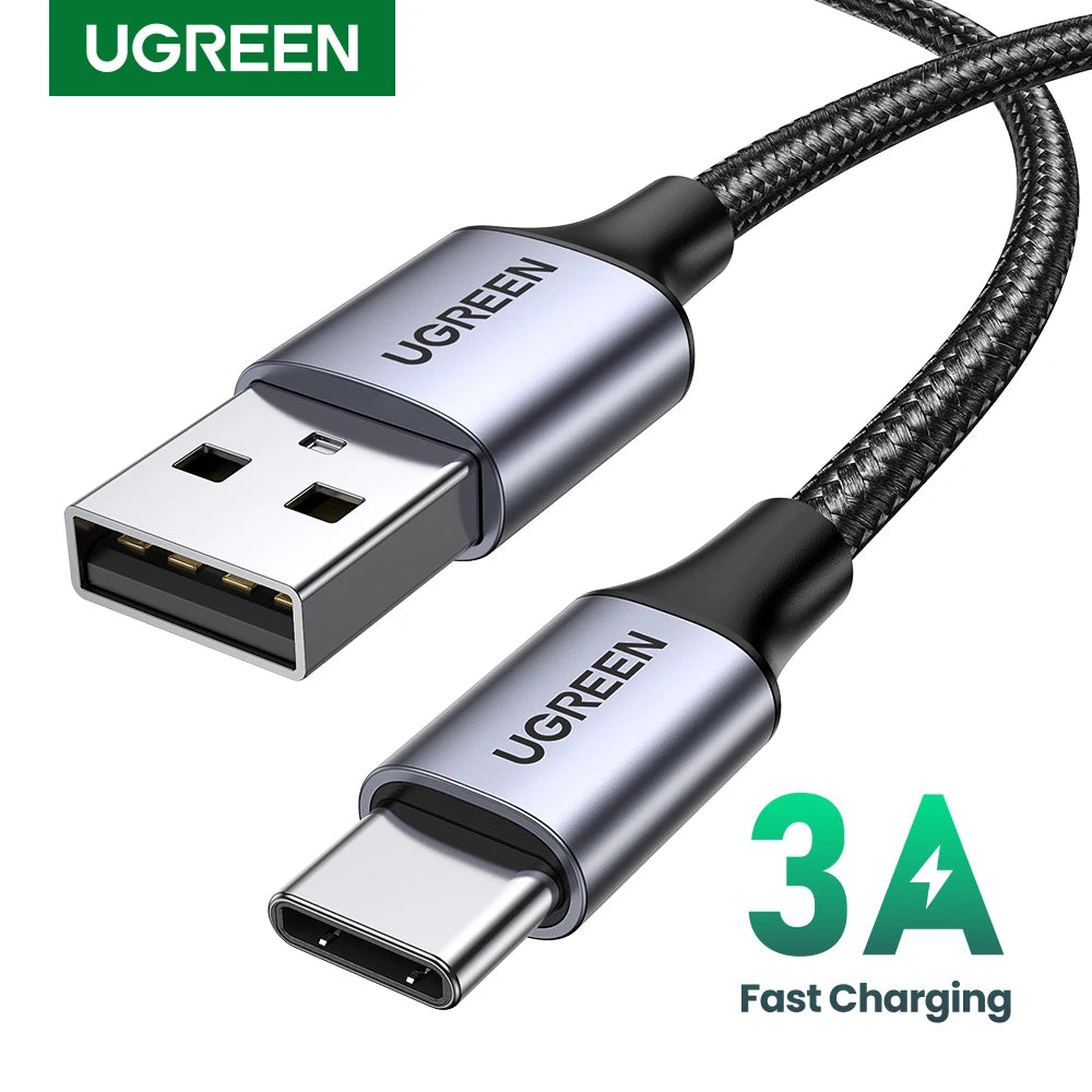 [2 Pack] UGREEN 3A USB Type C Cable Fast Charging for iPhone 15 Xiaomi Samsung USB C Data Cord USB A to USB C Charger Cable 3A