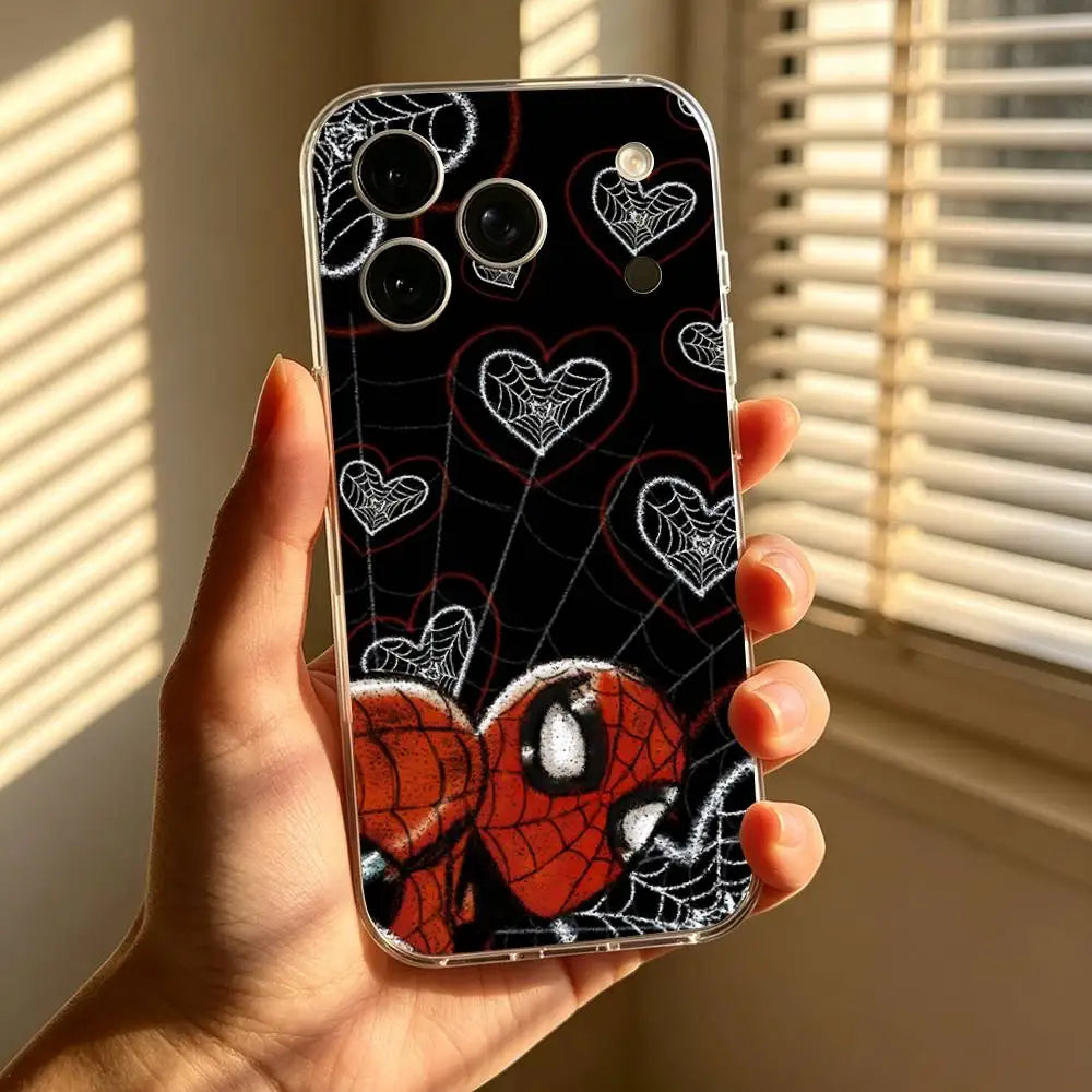 Classic-S-Spider-Man-S Phone Case For IPhone 17 16 15 14 Plus 13 12 11 Pro Max Phone Back Cover Transparent Shockproof Cover