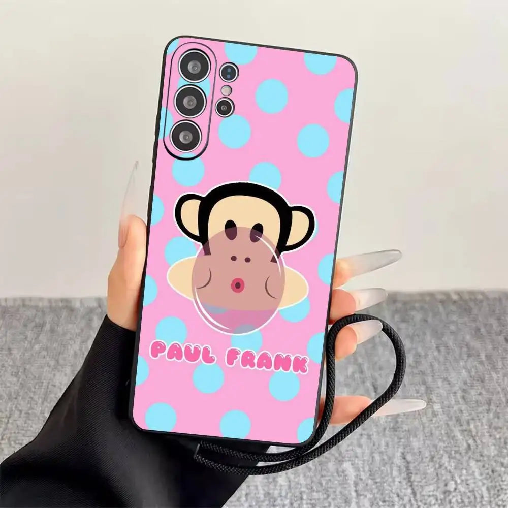 P-Paul Frank  Phone Case For Samsung S25,S24,S21,S22,S23,S30,Ultra,S20,Plus,Fe,Soft Silicone Black Cover