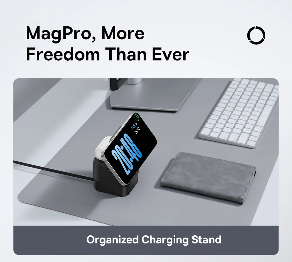 Baseus 3 in 1 Magnetic Wireless Charger Stand 15W Fast Wireless Charging 25W Desktop Dock Station For iPhone16 15 14 13 Airpod