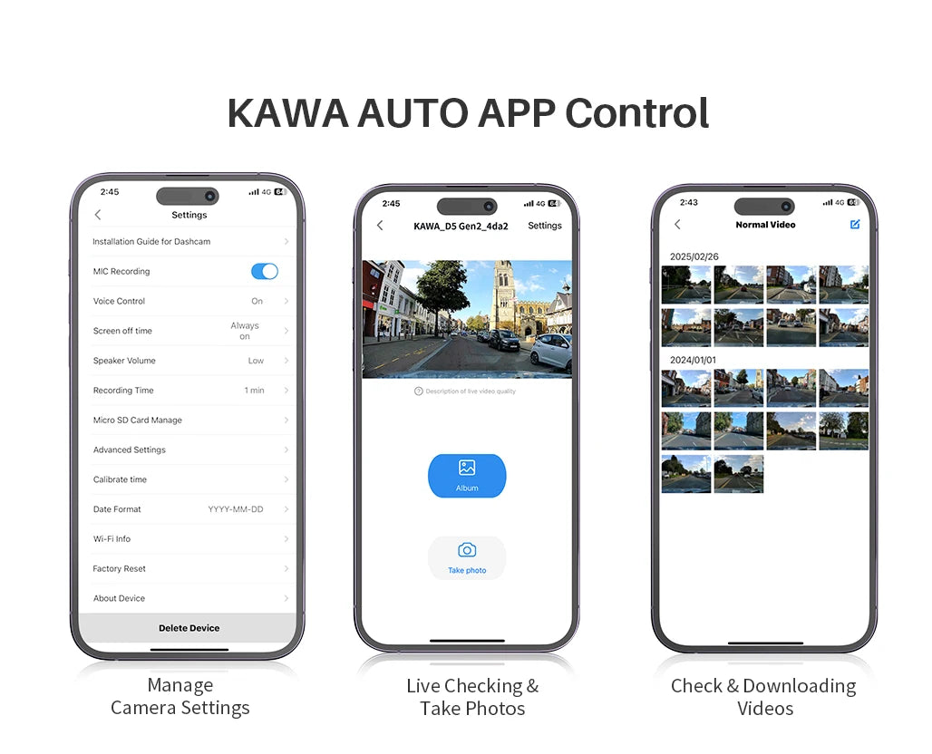 KAWA Dash cam Video Recorder D6 3K Car Camera, Car DVR Voice Control Dash AUTO Camera,Night Vision Dashcam 2025 New