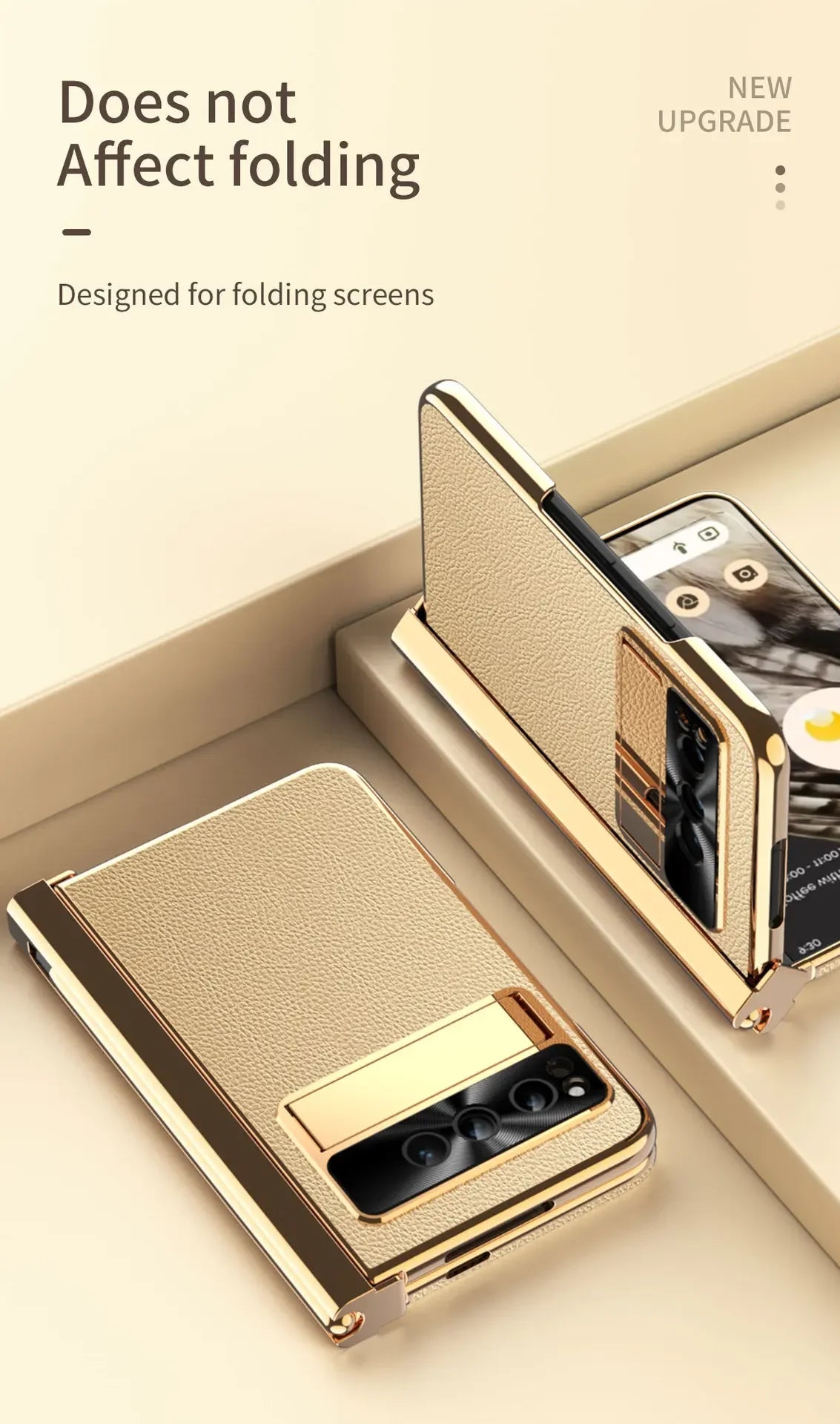 Phone case For Google Pixel Fold Plain Leather Plating Bracket Double Hinge with Pen Shell Film All-inclusive Protective Case