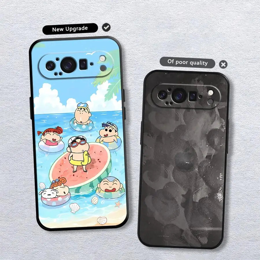 Cute Crayons Shinchan Funda Phone Cover Case for Google Pixel 10A 8a 6a 9a 6 7 8 Pro 10 9 Pro XL 7a