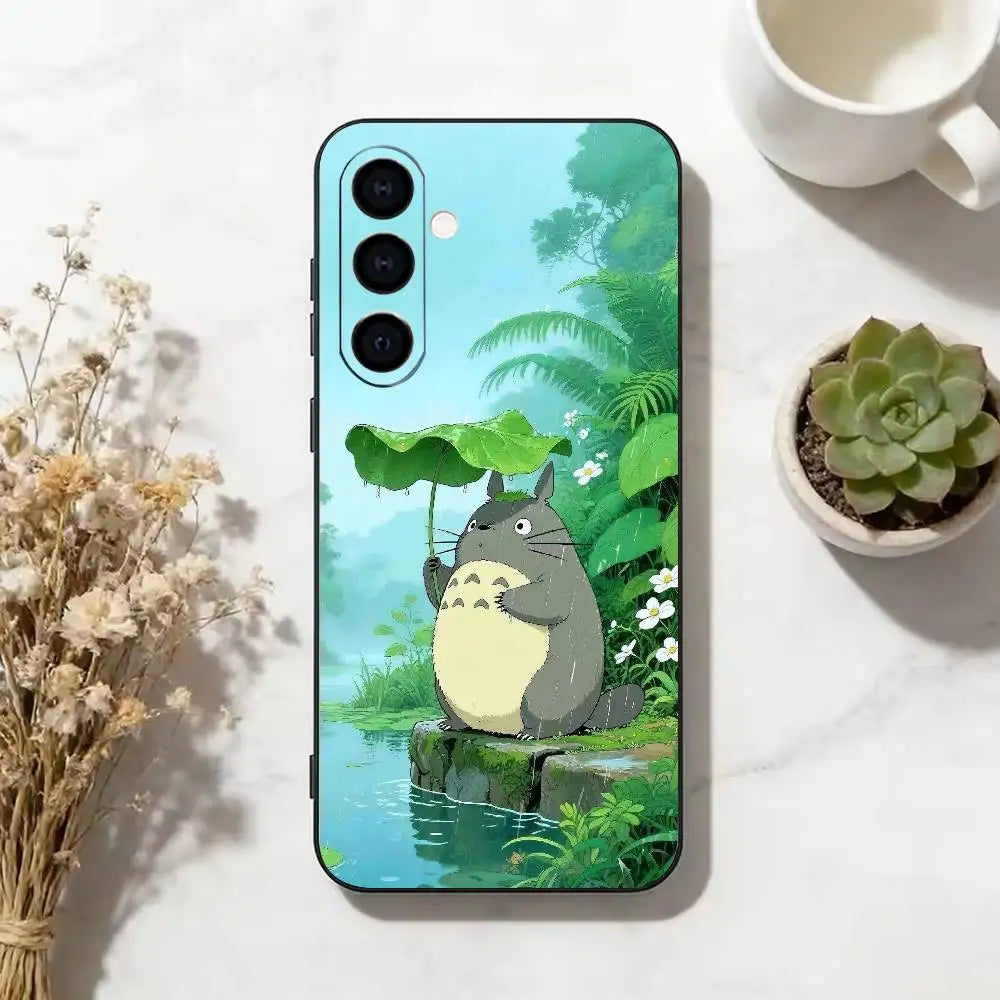 cute totoro cat  Phone Case For Samsung Galaxy A73,A72,A71,A70,A53,A52,A51,Others Soft Black Cover
