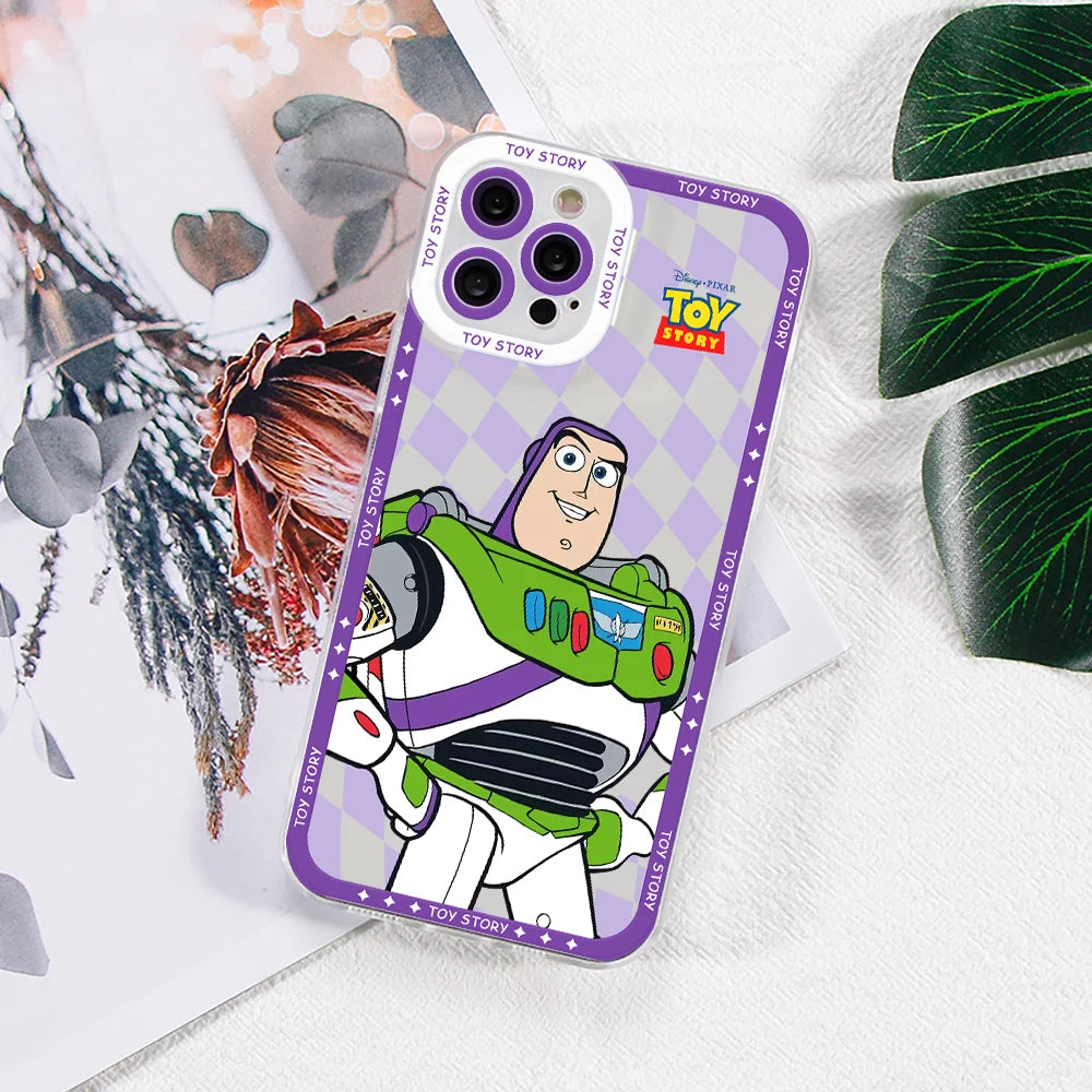 Toys Storys Woodys Aliens Phone Case for Apple iPhone 17 Air 16 15 14 Plus 13 12 11 Pro Max Border printing Transparent Cover