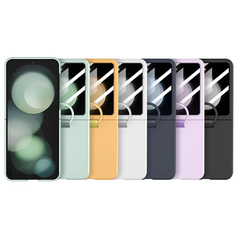 2025 Hot Skin Feel Glass Case for Samsung Galaxy Z Flip 7 FE 6 5 5G Fold business Fashion Cover Anti-knock Cases for Flip5 Flip6