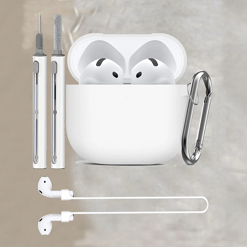 Silicone earphone case For Apple AirPods 4 Case Wirless hesdphones Earbuds case with   hook