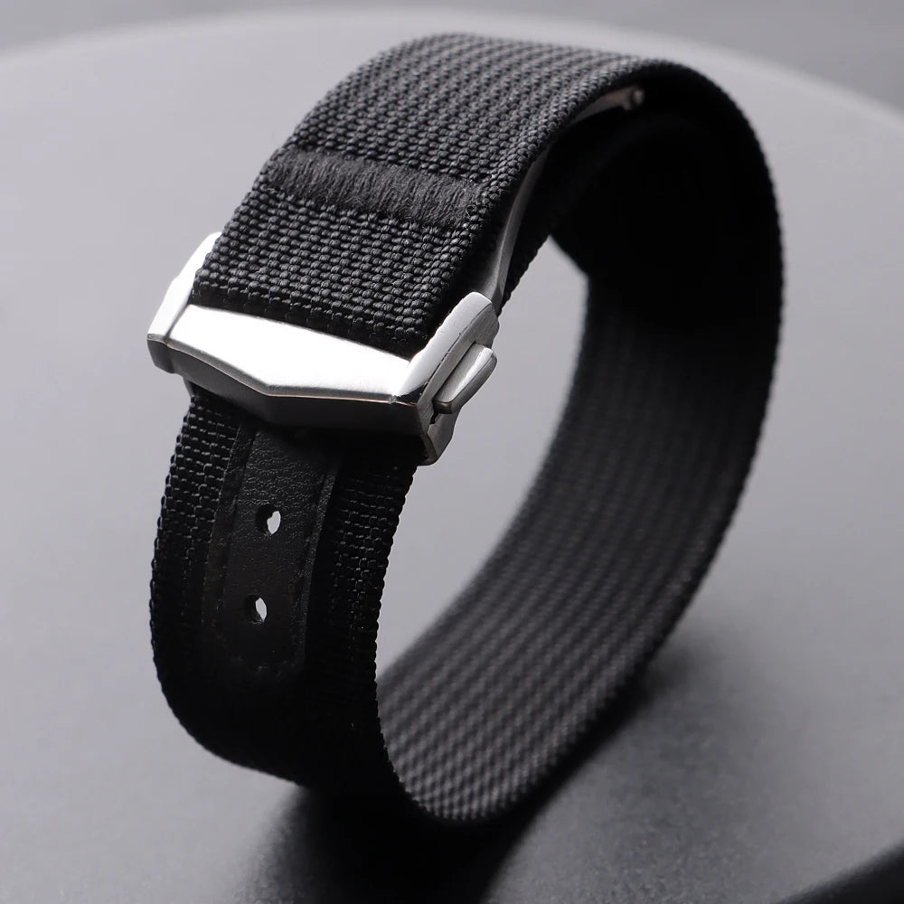 20mm Canvas Nylon Watch Strap For Omega for Swatch For Seiko Men Women Sport Washable Folding Buckle Watchband Watch Accessories
