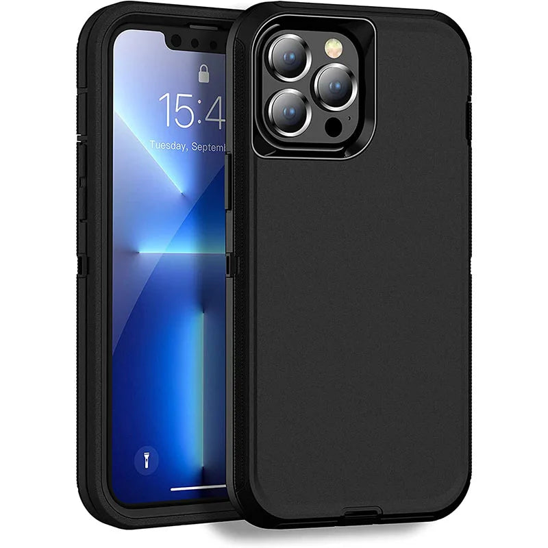 Rugged Armor OTT Defender Phone Case For IPhone 17Air 16E 15 14Plus 13 12 Pro Max Shockproof Protection Cover With Belt Clip Box
