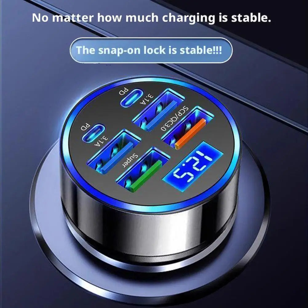 Fast Charging Car Phone Charger Adapter 4 Ports USB Car Charger Type C PD Quick Charge 3.0 Car Charger