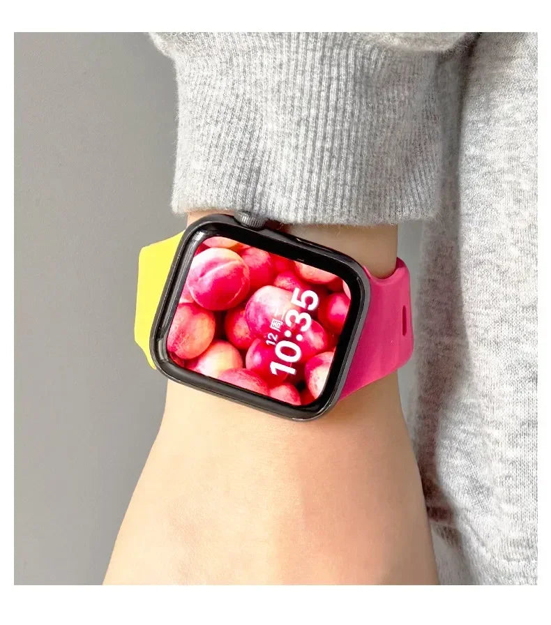 Irregular Silicone Strap For Apple Watch Band Ultra 49mm 40mm 41mm 44mm 45mm 46mm Correa Bracelet iWatch Series 11 10 9 8 7 6 SE
