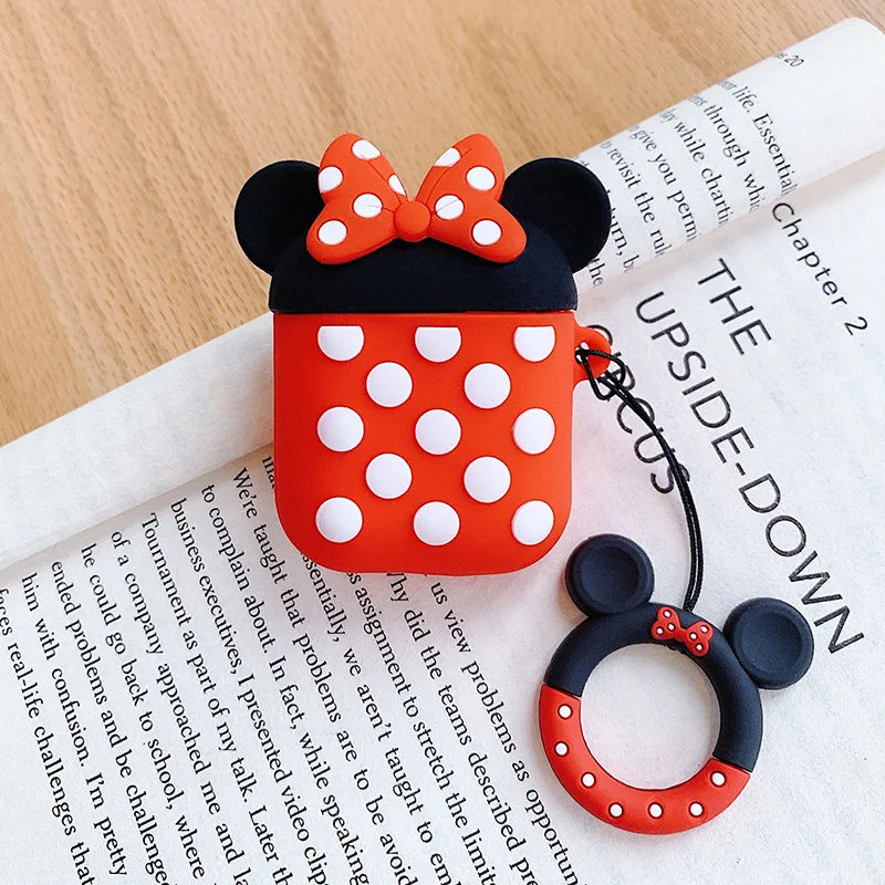 Cute Polka Dots Bow Silicone Case For Apple AirPods 2 3 4 Pro 2 Pro3 Earphone Charging Headphones Case Airpods Protect Cover