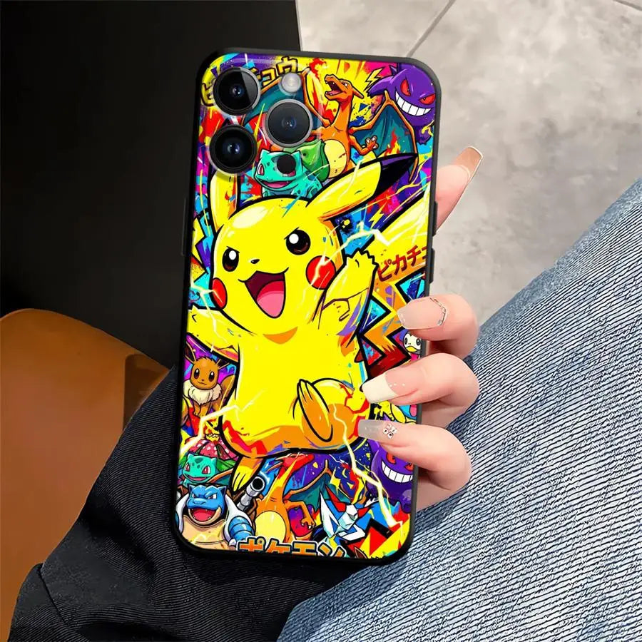 Hot Anime Pokemon Funda Phone Cover Phone Case for Apple iPhone Air XR XS MAX 12 17 Pro Max 15 Pro 7 8 14 11 13 16