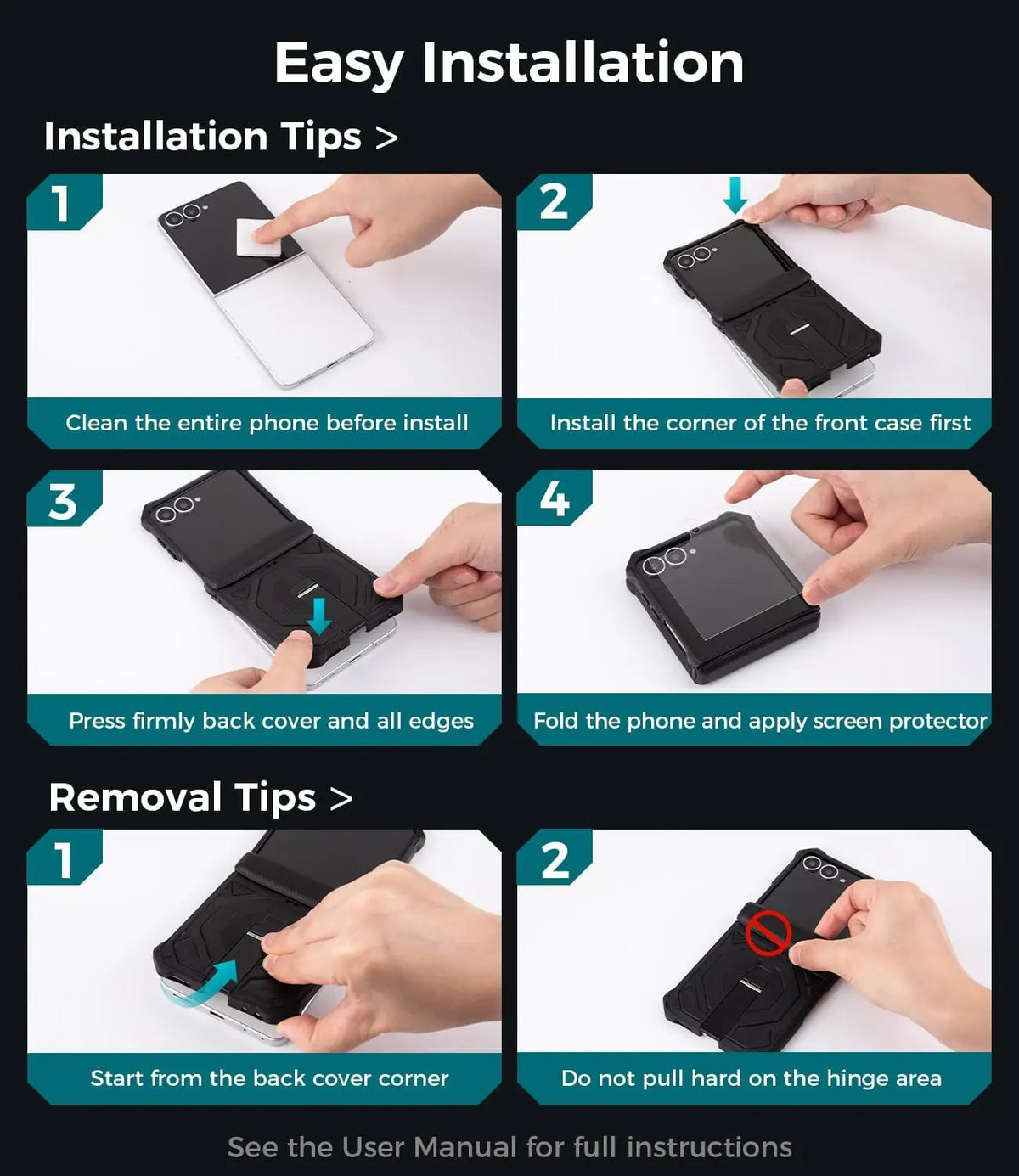 Case For Samsung Galaxy Z Flip 8 Z Flip 7 Magnetic Stand Hinge Protection Military-Grade Protection Rugged Shockproof Phone Case