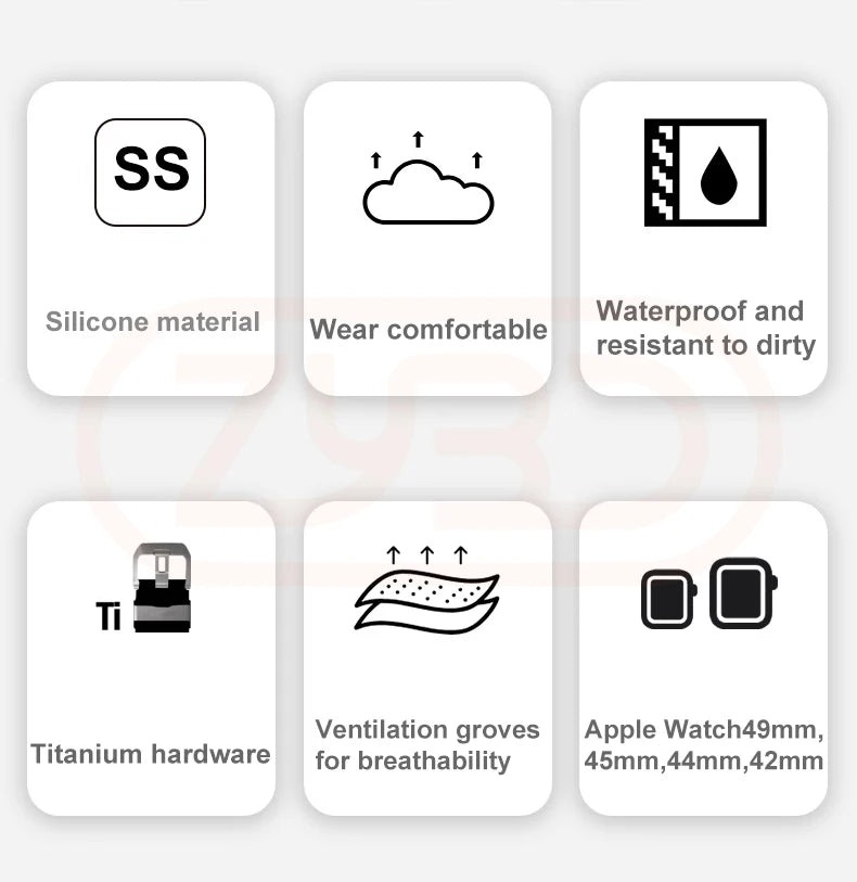 Sport Silicone Band For Apple Watch Ultra 2 10 9 8 7 6 SE 5 4 Titanium Metal Bracelet Strap For iWatch 42mm 44mm 45mm 46mm 49mm