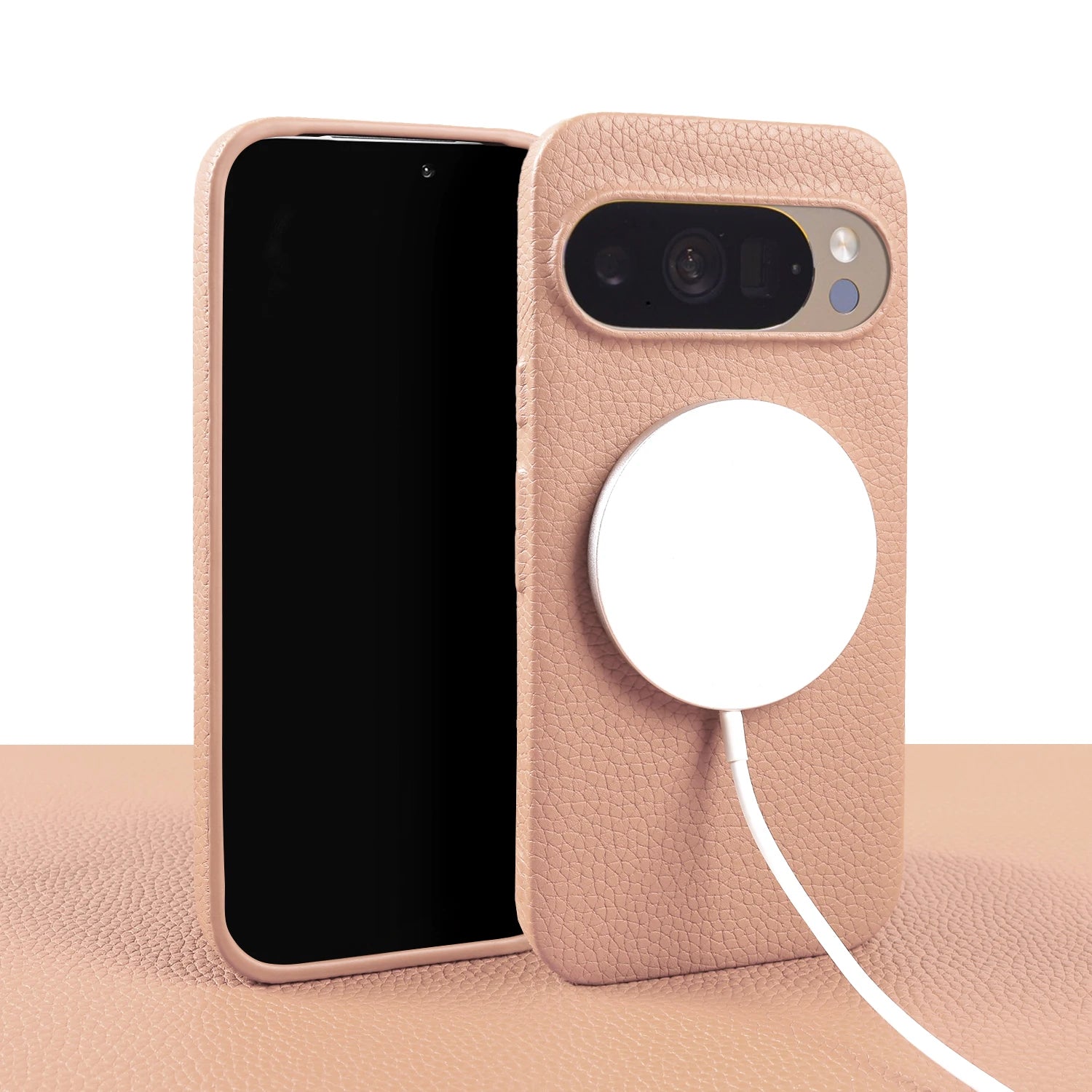 For Magsafe Magnetic Lychee Genuine Leather Case For Google Pixel 10 Pro XL Pixel10 9A 8A 7A Pixel 7 8 9 Pro XL Phone Back Cover