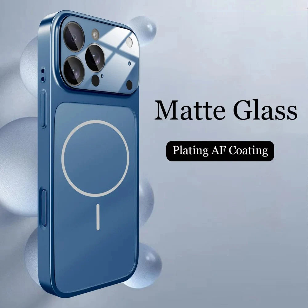 New luxury orange magnetic phone case for iPhone 17 16 15 13 14 Pro Max Matte PC wireless charging protection cover For MagSafe