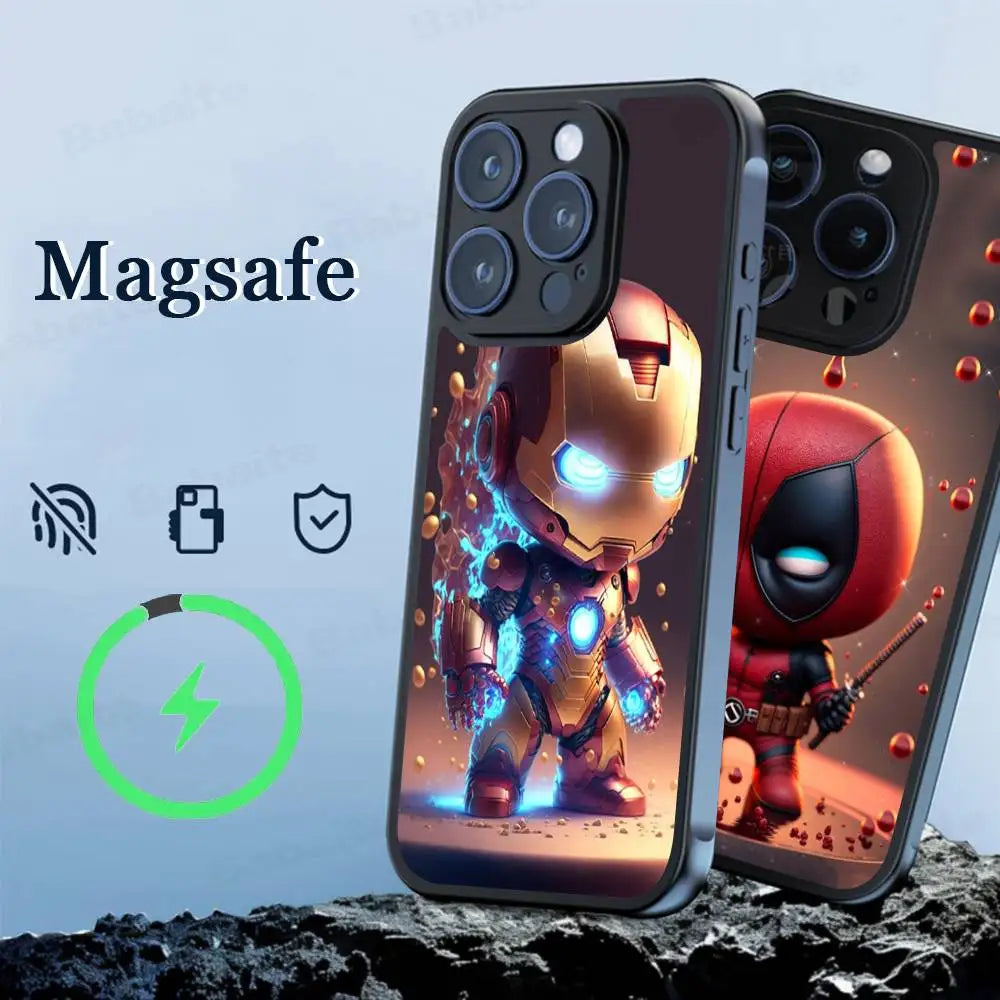 Movie IronMan Phone Case Magnetic Case For iPhone 17 16 14 13 12 11 15 Pro Max Plus For Magsafe Wireless Charge Cover