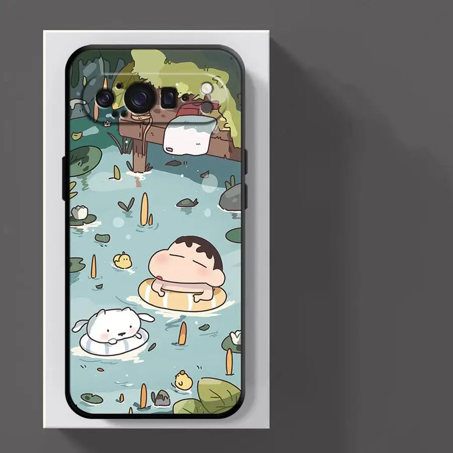 Cute Crayons Shinchan Funda Phone Cover Case for Google Pixel 10A 8a 6a 9a 6 7 8 Pro 10 9 Pro XL 7a