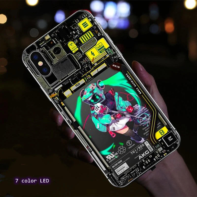 For Google Pixel Fold LED Case Silicone Glass Full Protect Luminous Shell Pixel Fold 5G Flash Phone Cover Full Fundas Coque