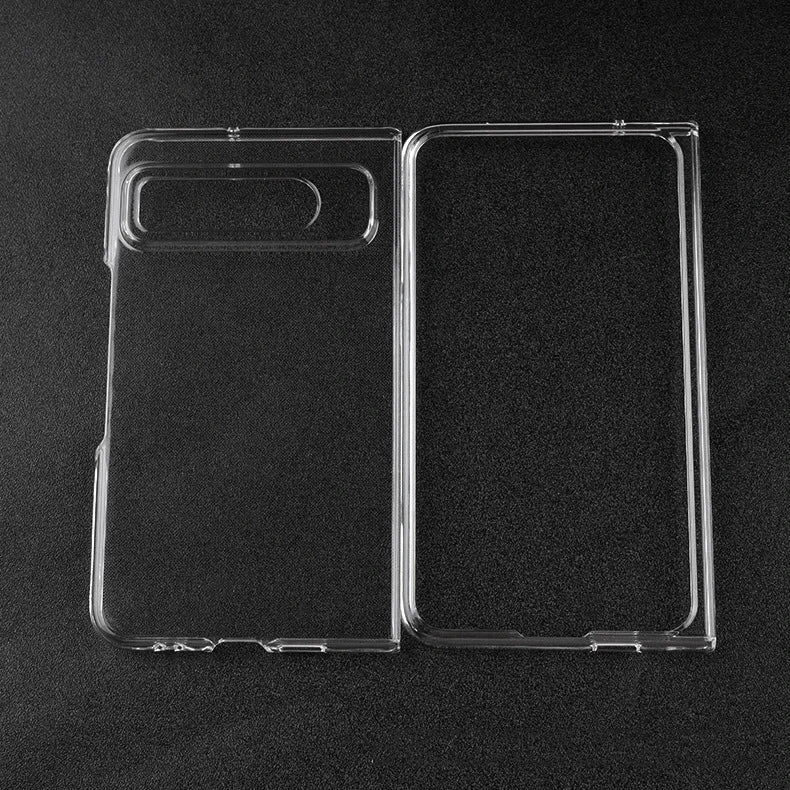 For Google Pixel Fold Transparent Plastic PC Hard Shell Shockproof Full Protective Back Cover On Google Pixel Fold