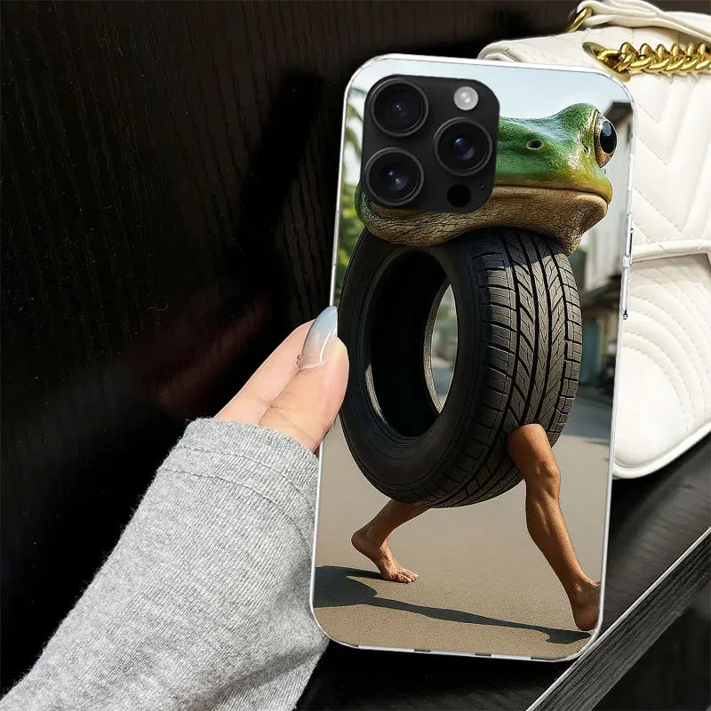 Italian Brainrot Animals Case for iPhone 13 12 Mini 11 Pro Max Soft Phone Cover X XS XR 7 SE 8 Plus 6 6S 5 5S Silicone Black Cap