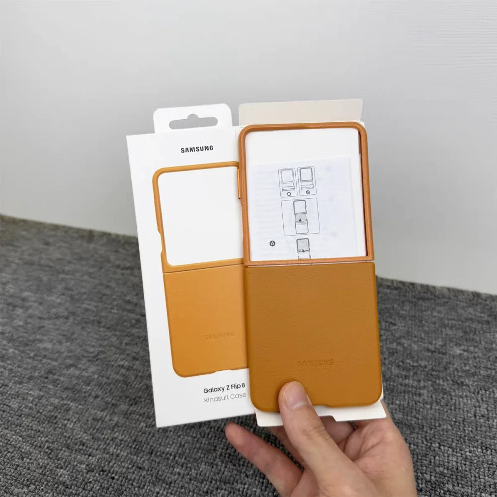 Samsung Galaxy Z Flip 8 5G Leather Case Luxury Premium Leather Phone Cover Slim Full Shockproof Back Shell Z Flip8 Cover & Box