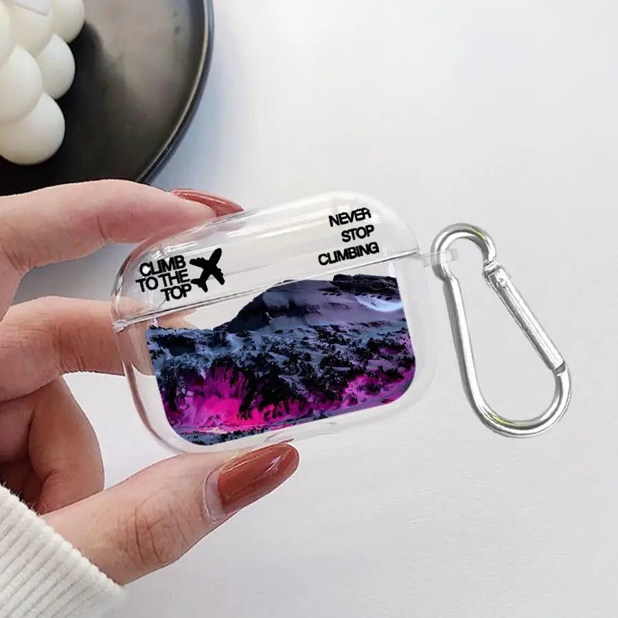 Snow Mountain Airplane Clear Earphone Cases Cover Case For Airpods Pro Pro3 2 1 3 Pro2 4