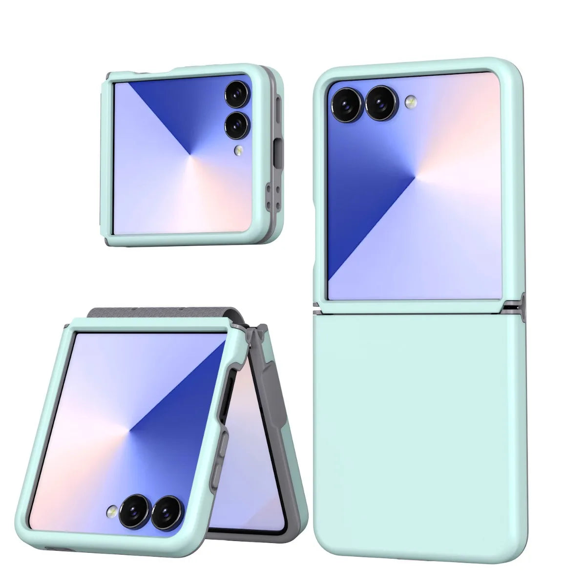 Case for Samsung Galaxy Z Flip 8 7 6 5 with Hinge Connection Luxury 2 IN 1 Hard PC+Soft TPU Shockproof Armor Phone Cover Funda