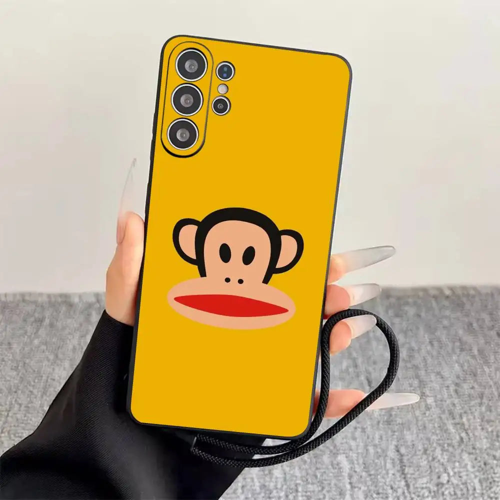 P-Paul Frank  Phone Case For Samsung S25,S24,S21,S22,S23,S30,Ultra,S20,Plus,Fe,Soft Silicone Black Cover