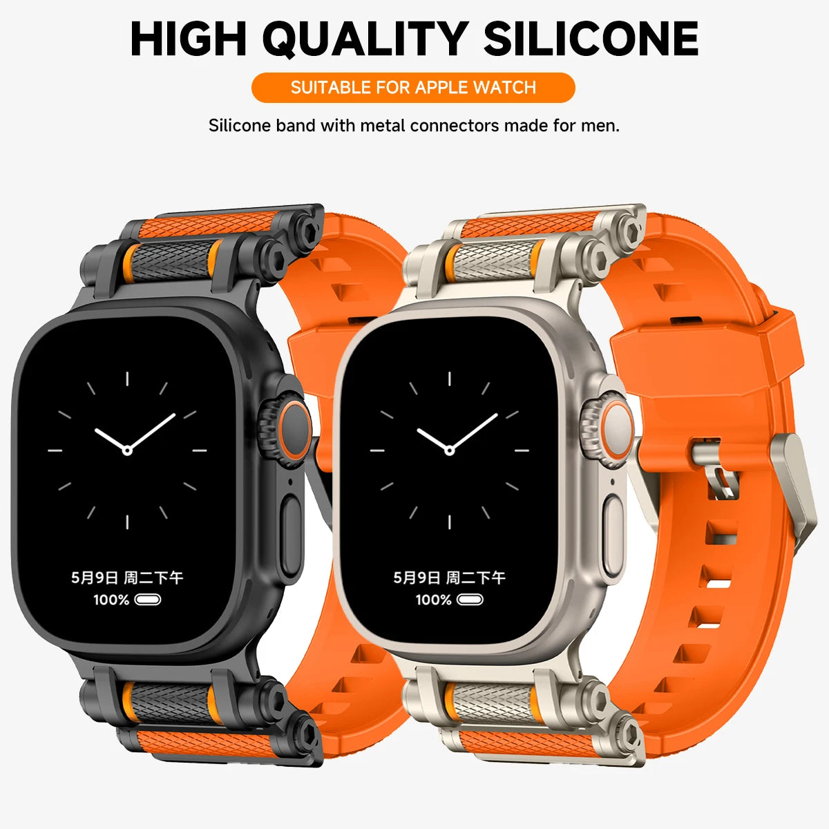 Sports Rubber Band for Apple Watch Ultra 4 3 2 49mm 46mm 45mm 44mm Strap for IWatch Series 12 11 10 9 8 7 SE 6 5 Luxury Bracelet