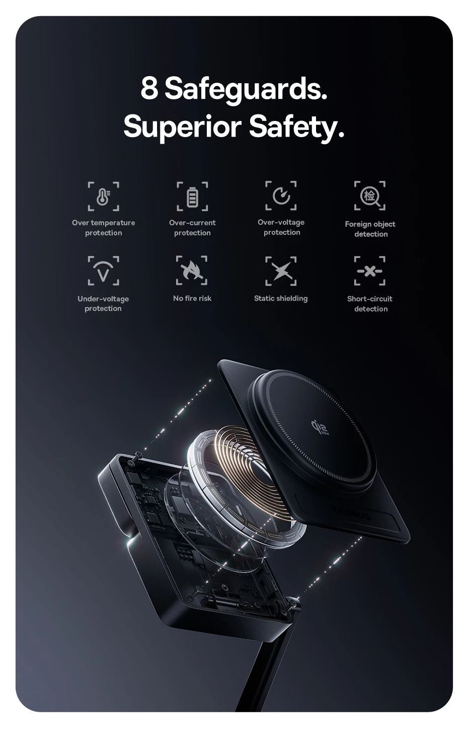 Baseus 3 in 1 Magnetic Wireless Charger Qi2.2 25W Fast Charging For iPhone 17 16 15 14 Apple Watch Earbuds AirPods Pro iWatch