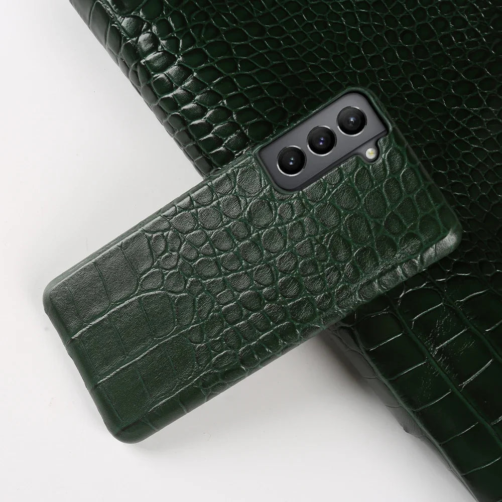 For Google Pixel 7 Pro Case Crocodile Grain Genuine Leather Phone Cover Pixel 10 6Pro 5A Capa Protective Etui Back Carcasa Shell