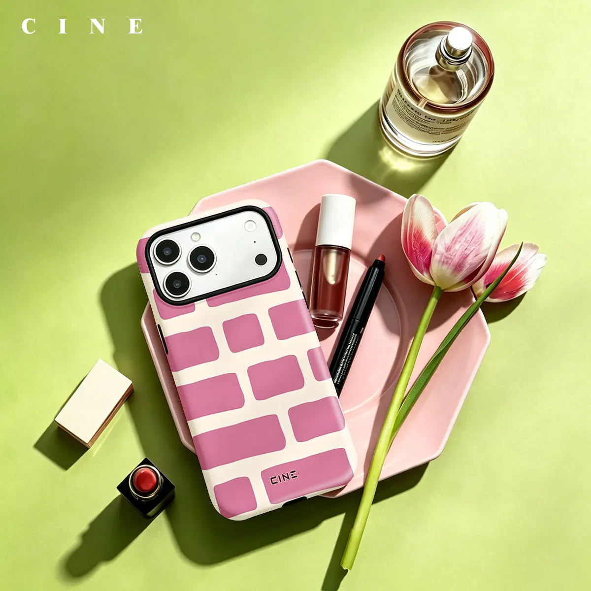 Pink Bow Stripe Phone Case for iPhone 18 17 16 15 14 13 12 Pro Max Plus Air Magnetic Double-layer Back Cover