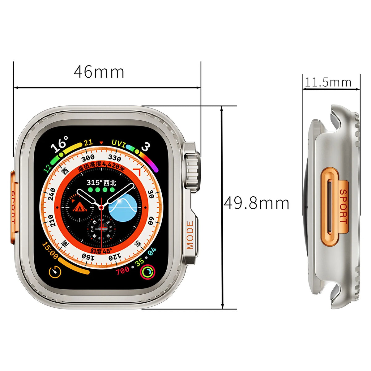 Metal Bumper Case For Apple Watch 46mm 45mm 44mm Protector Frame Cover For iWatch Series 10 9 8 7 6 5 SE Change To Ultra 2 49mm