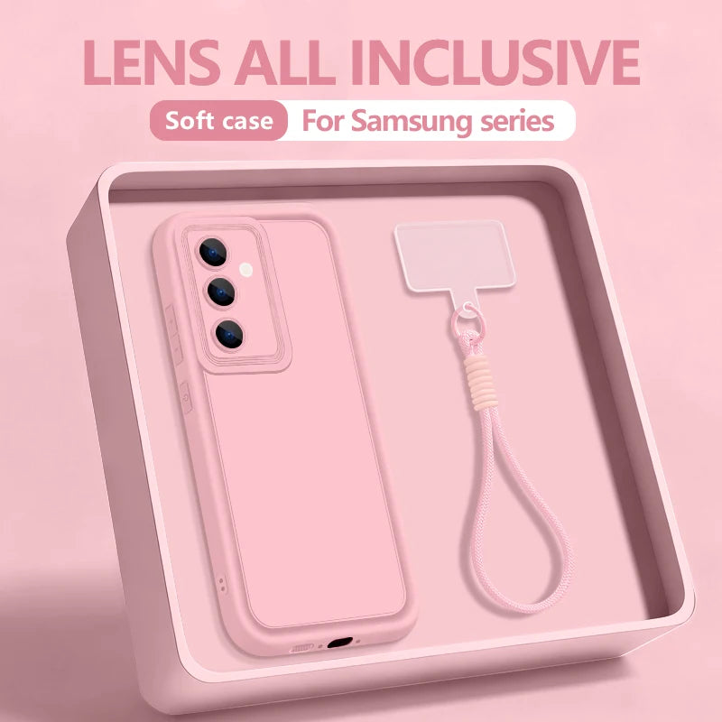 Soft TPU Lanyard Phone Case For Samsung Galaxy A57 A37 A56 A26 A16 A17 A36 A55 A54 5G S25 S24 FE S26 S23 S22 Ultra S25Edge Cover